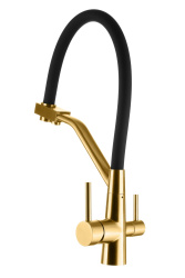 Смеситель с отдельным краном питьевой воды Гейзер Ниагара, желтый